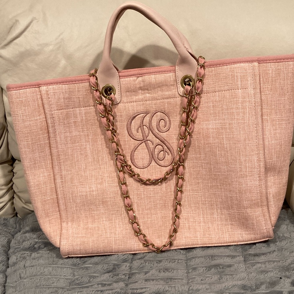 Personalized Linen Tote (originally purchased from ilovejewelry.com) Light pink
